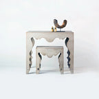 Maison Contemporary Rococo Martini Side Table with Painted Swedish Finish