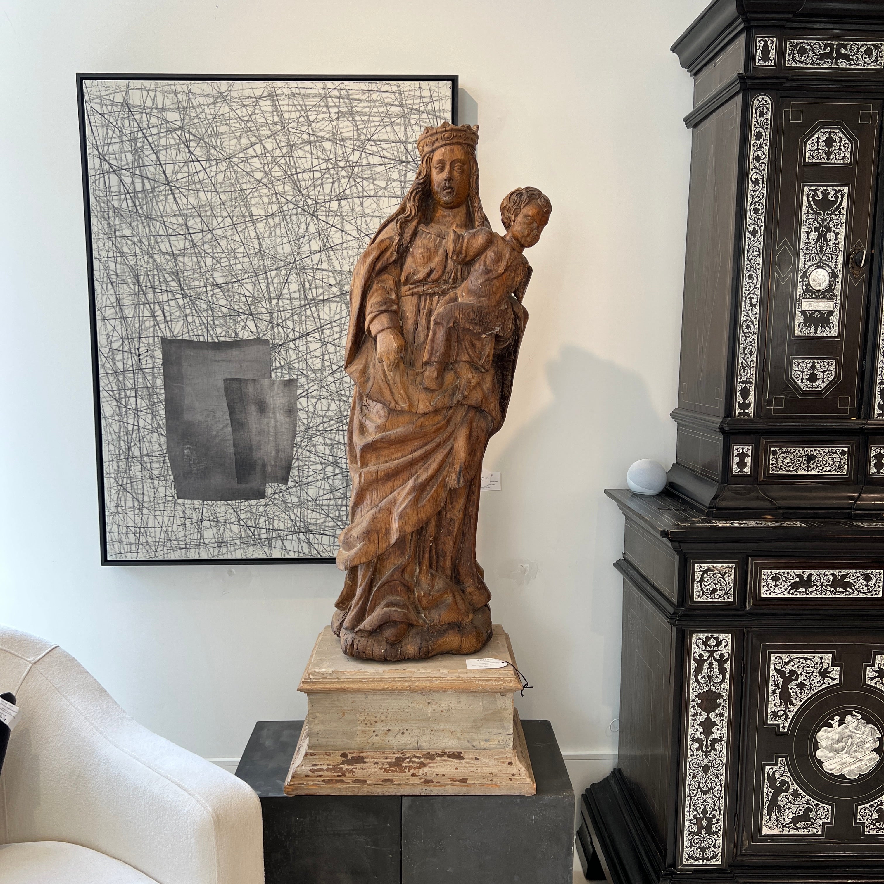 17th Century Madonna & Child Statue