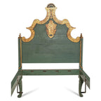 Venetian Style Pair of Painted & Parcel Gilt Twin Beds