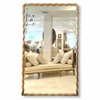 19th Century French Directoire Lg Gilded Scalloped Antique Mirror