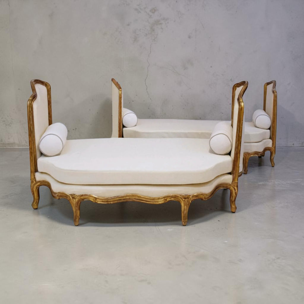 Pair of Large 19th Century Gilded Louis XV Banquettes