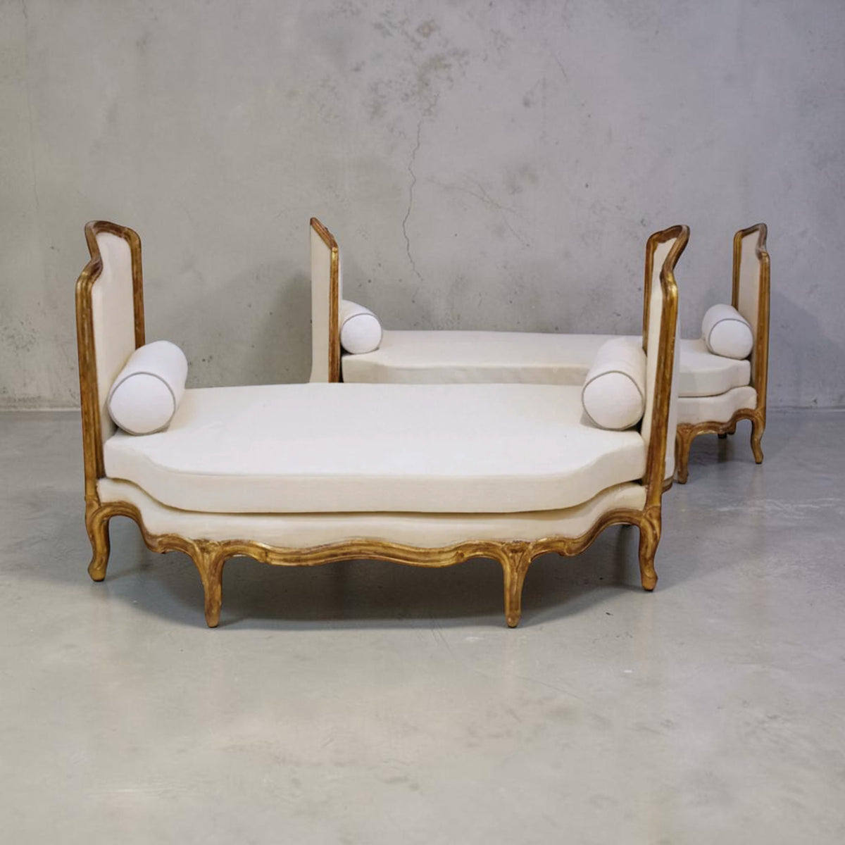Pair of Large 19th Century Gilded Louis XV Banquettes