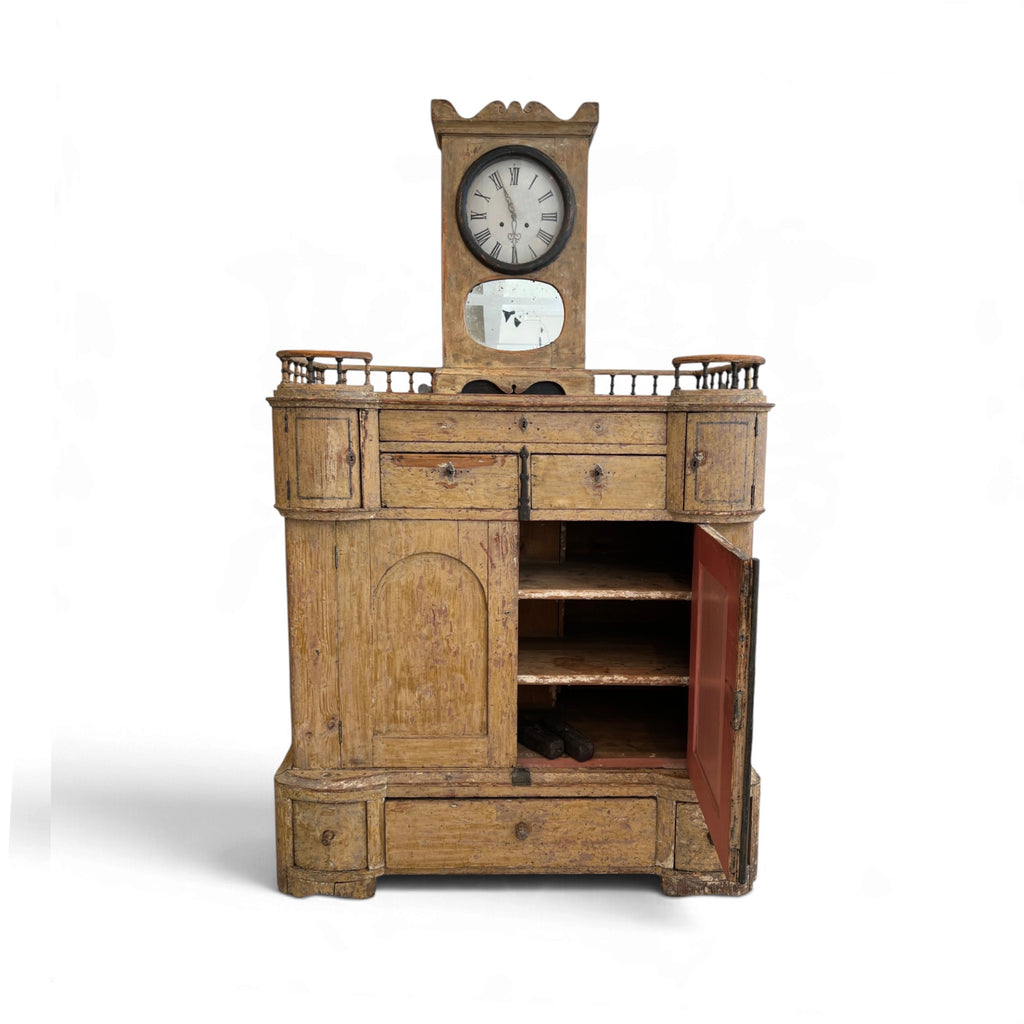 19th Century Swedish Clock Cupboard
