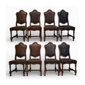 Set of 8 18th Century Venetian Leather Dining Chairs