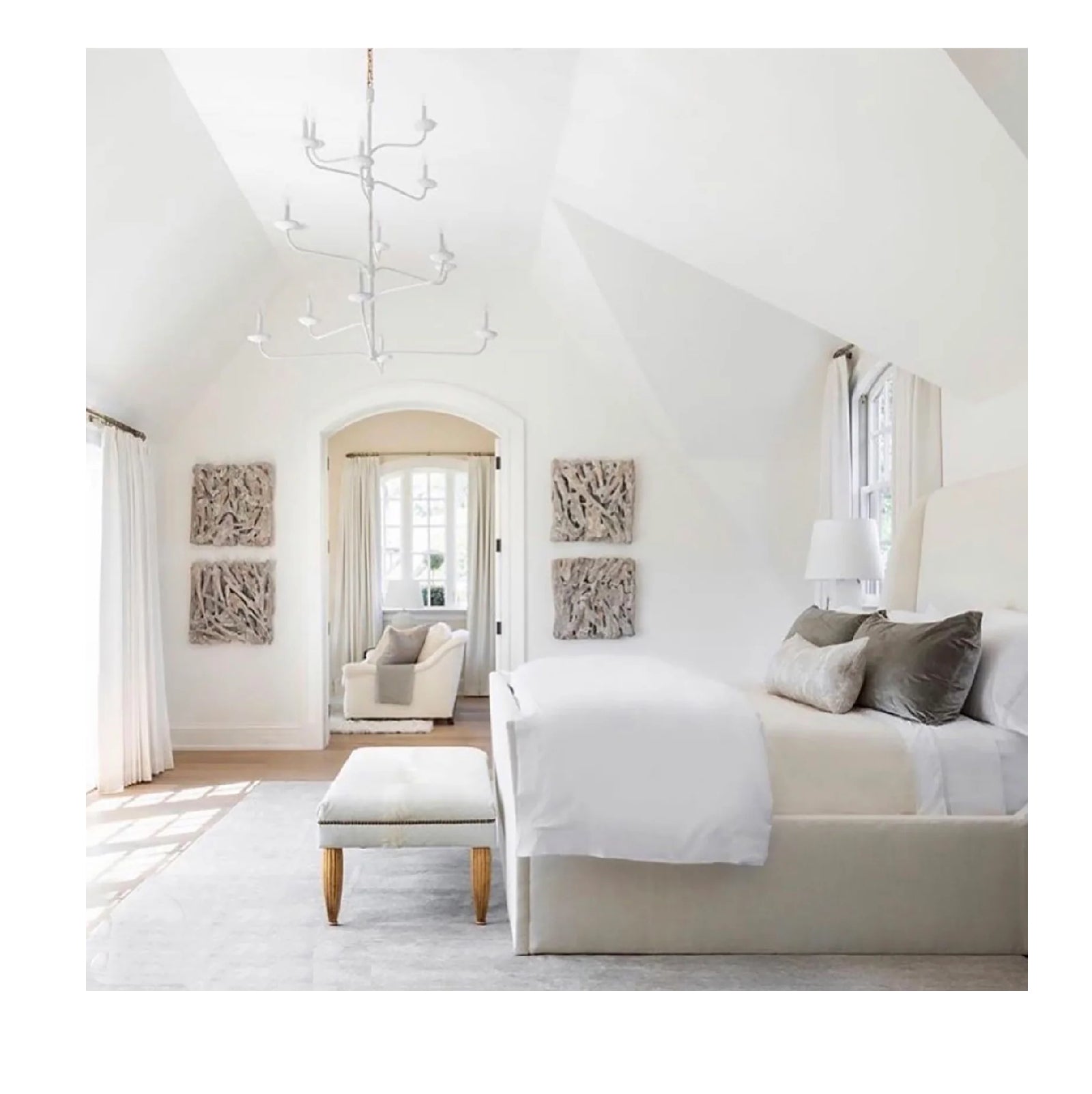 Maison Contemporary Plaster Iron Chandelier