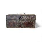 17th Century French Antique Leather Box with Nailheads