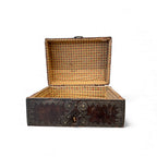 17th Century French Antique Leather Box with Nailheads