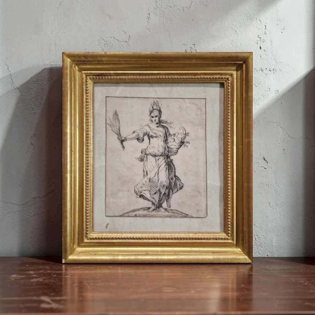 Northern School Ink Drawing in Frame (After Abraham Bloemaert) in 19th Century Frame