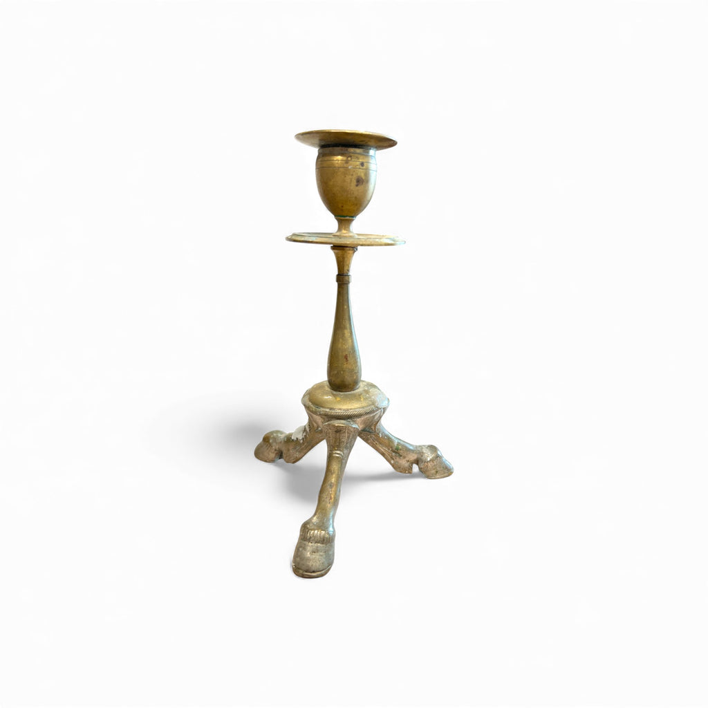 19th Century French Bronze Hoof Candlesticks Set of 2