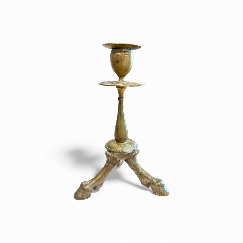 19th Century French Bronze Hoof Candlesticks Set of 2