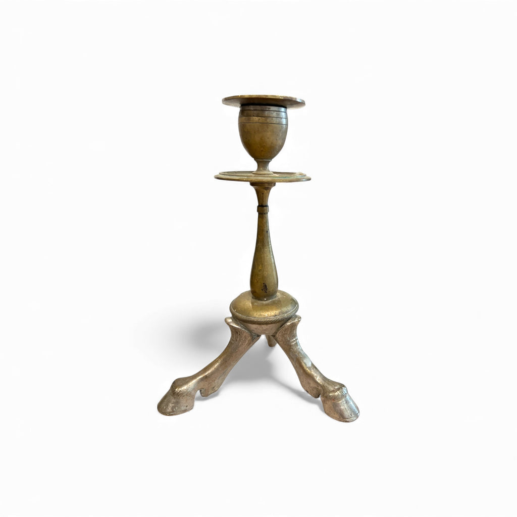 19th Century French Bronze Hoof Candlesticks Set of 2