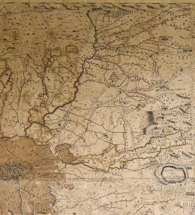 18th Century Map of Rome & Surrounding Vicinity