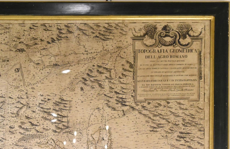 18th Century Map of Rome & Surrounding Vicinity