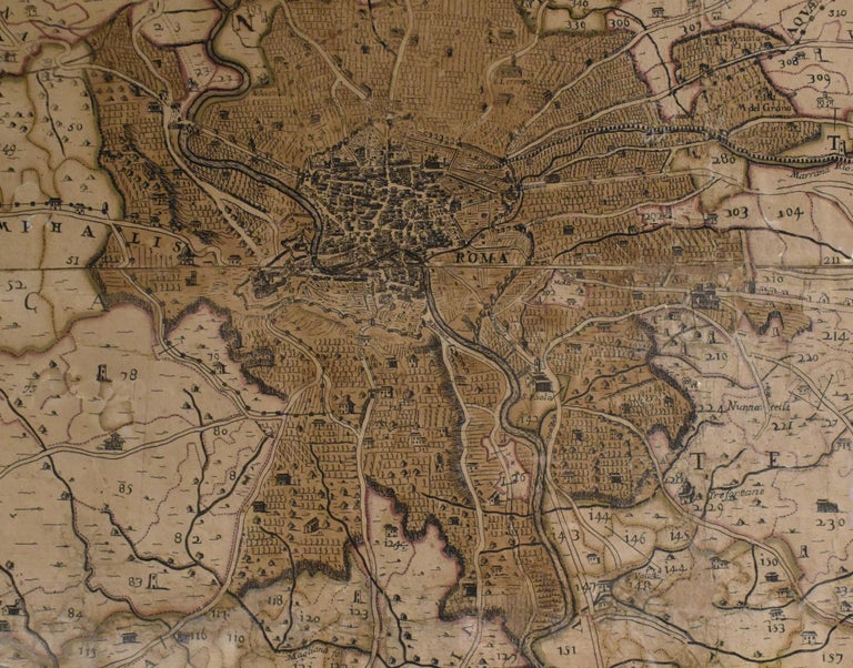 18th Century Map of Rome & Surrounding Vicinity