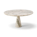 Mid-Century Italian White Marble Mangiarotti Eros Round Dining Table