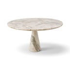 Mid-Century Italian White Marble Mangiarotti Eros Round Dining Table