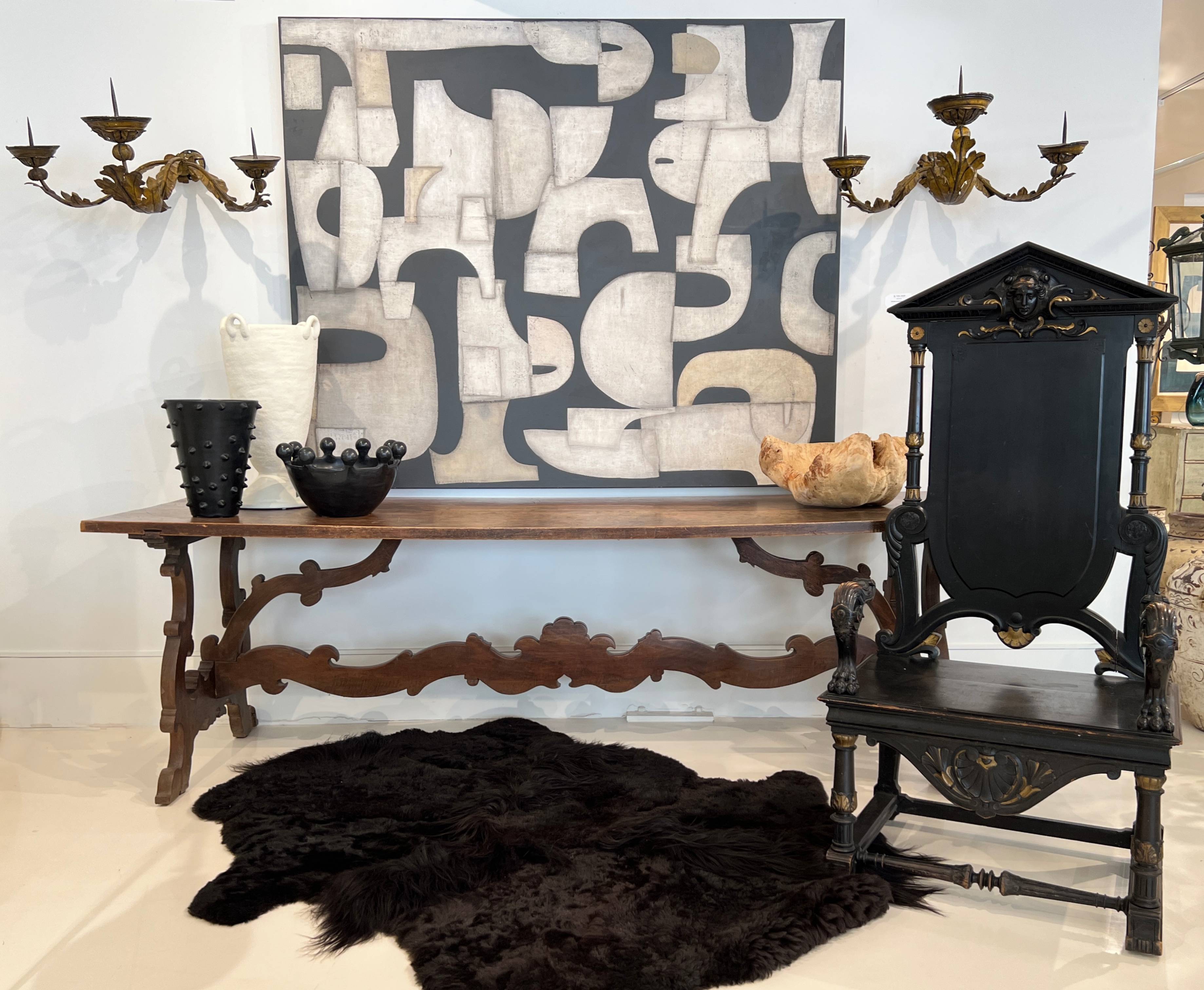 Large Black Hide Rug