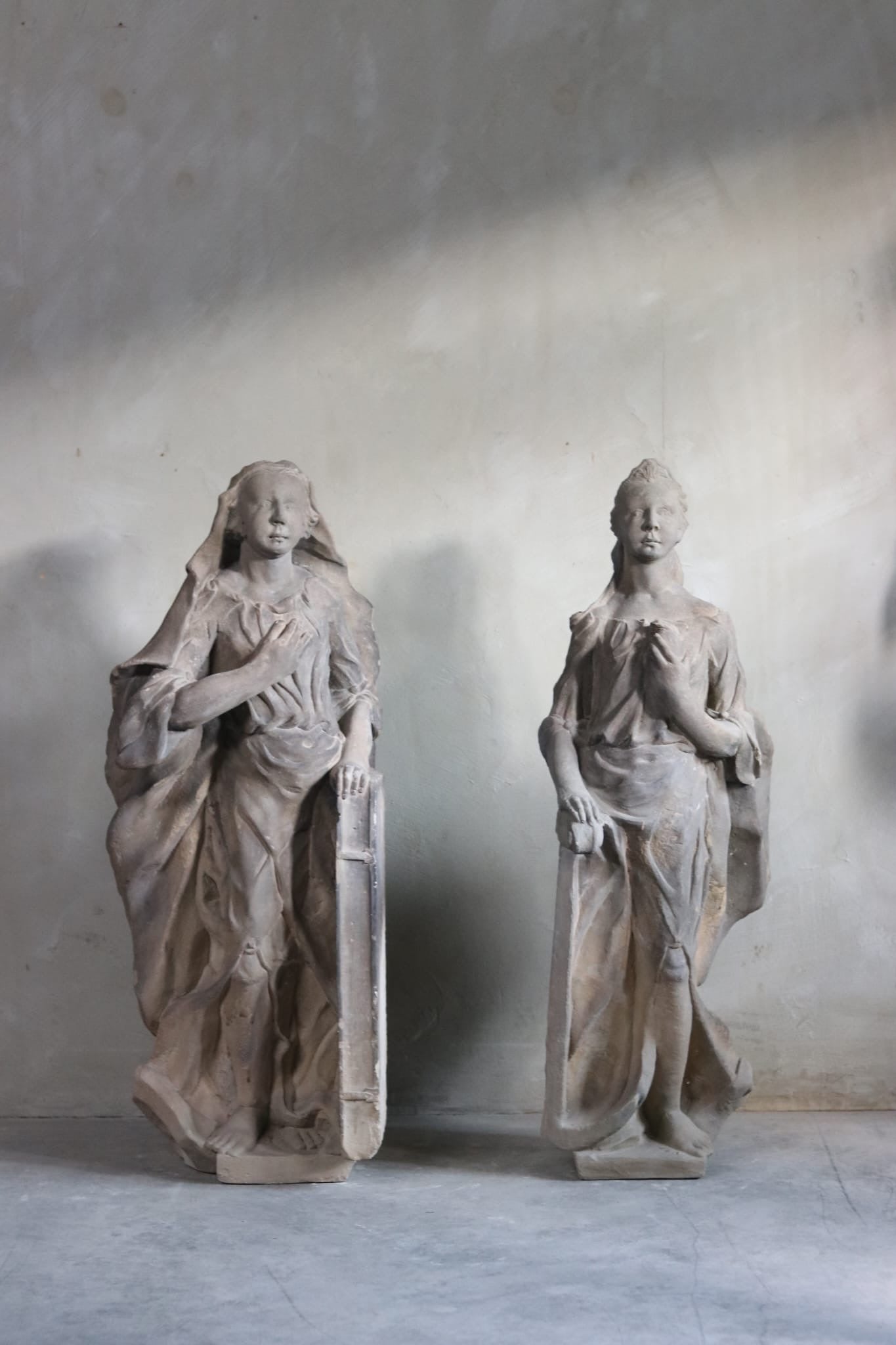 18th Century German Pair of Stone Statues