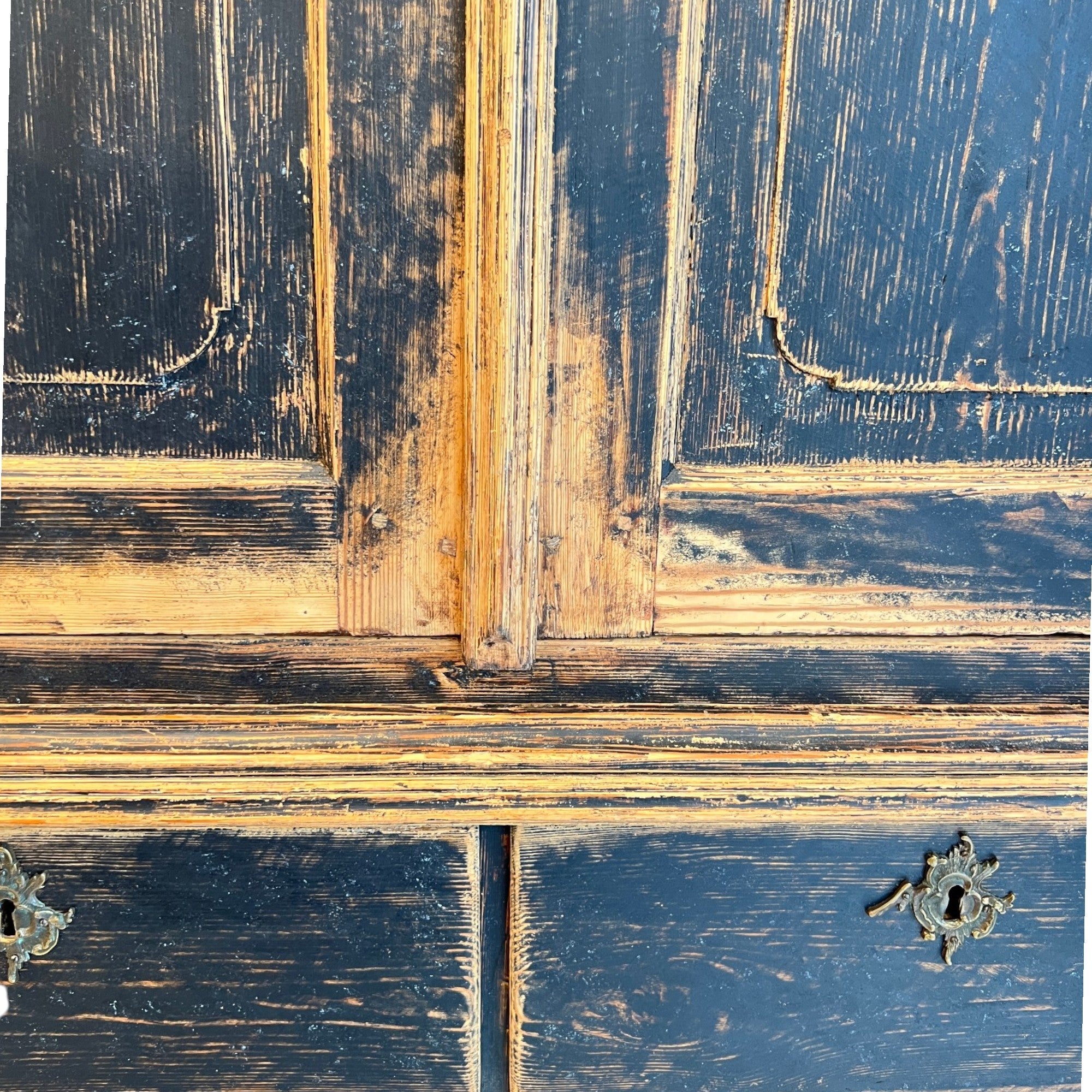 18th Century Swedish Gustavian Black Cabinet or Buffet
