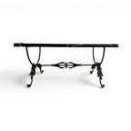 Bronze Leaf Table with Black Marble Top