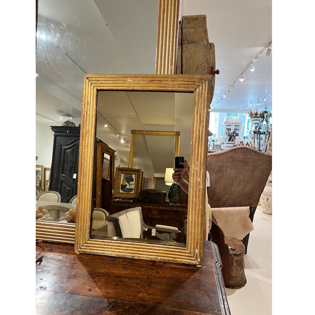 19th Century French Louis XVI Small Giltwood Mirror