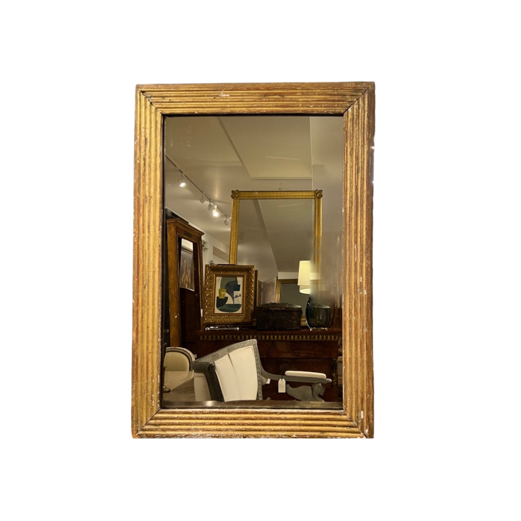19th Century French Louis XVI Small Giltwood Mirror
