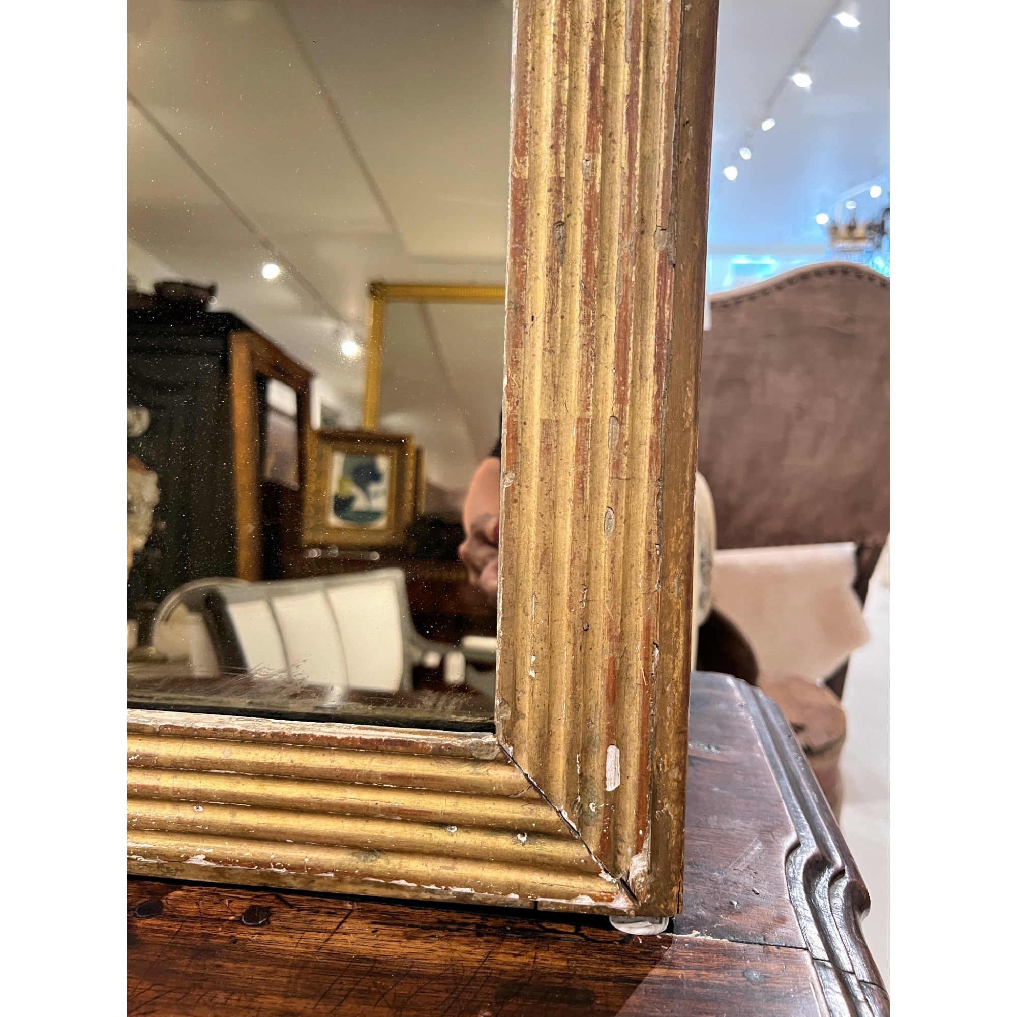 19th Century French Louis XVI Small Giltwood Mirror