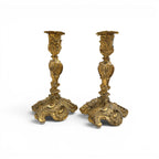 19th Century French Pair of Louis XV Bronze Candle Holders