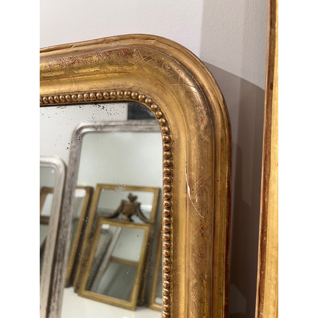 19th Century French Louis Philippe Large Gold Mirror