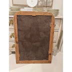 19th Century French Louis Philippe Small Gold Mirror with Flowers