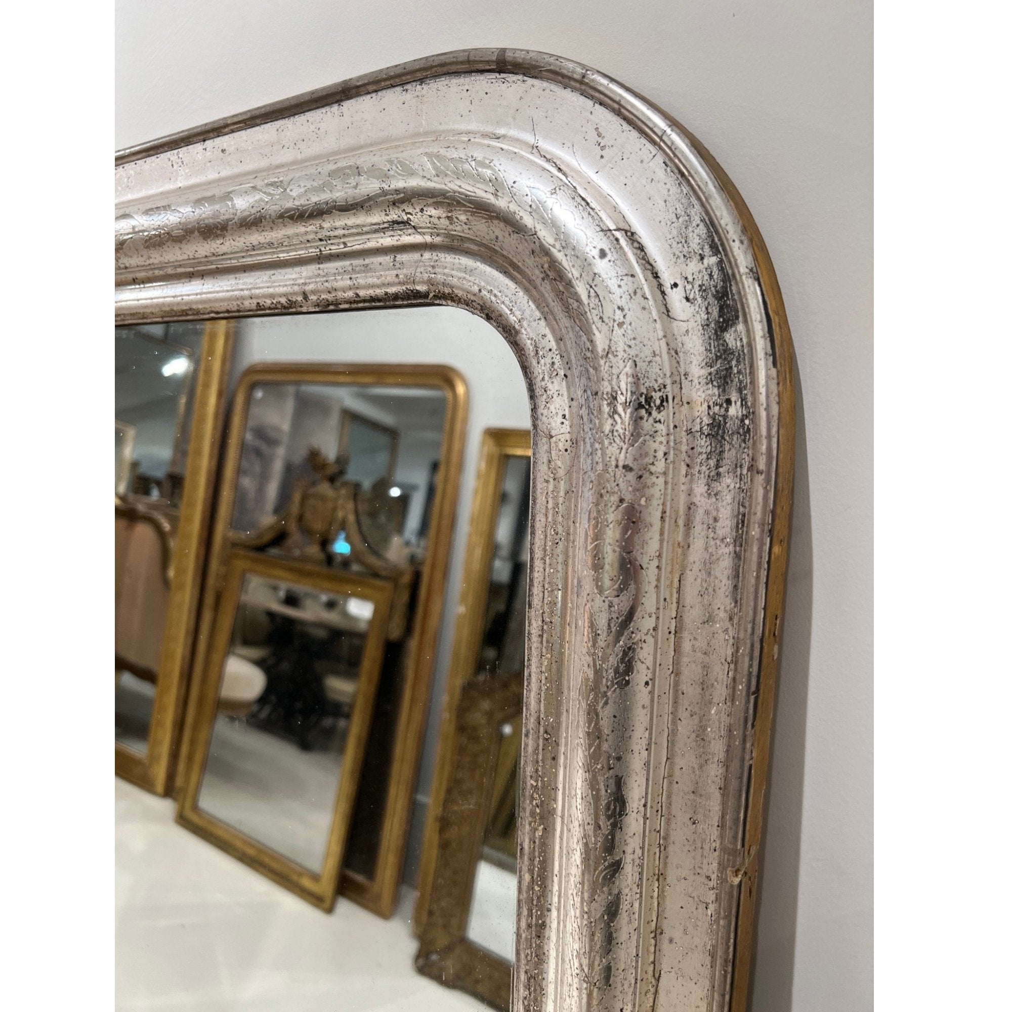 19th Century French Silver Louis Philippe Large Mirror