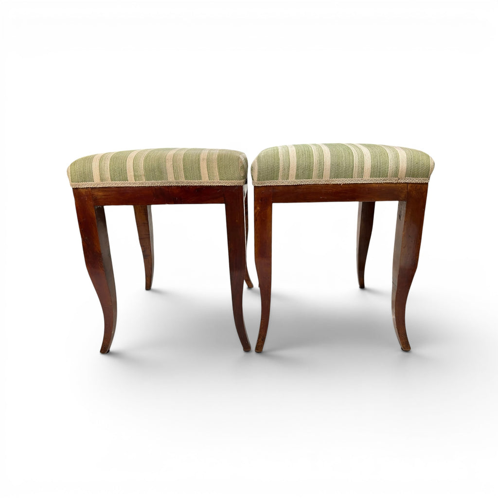 Early 19th Century French Pair of Walnut Directoire Stools