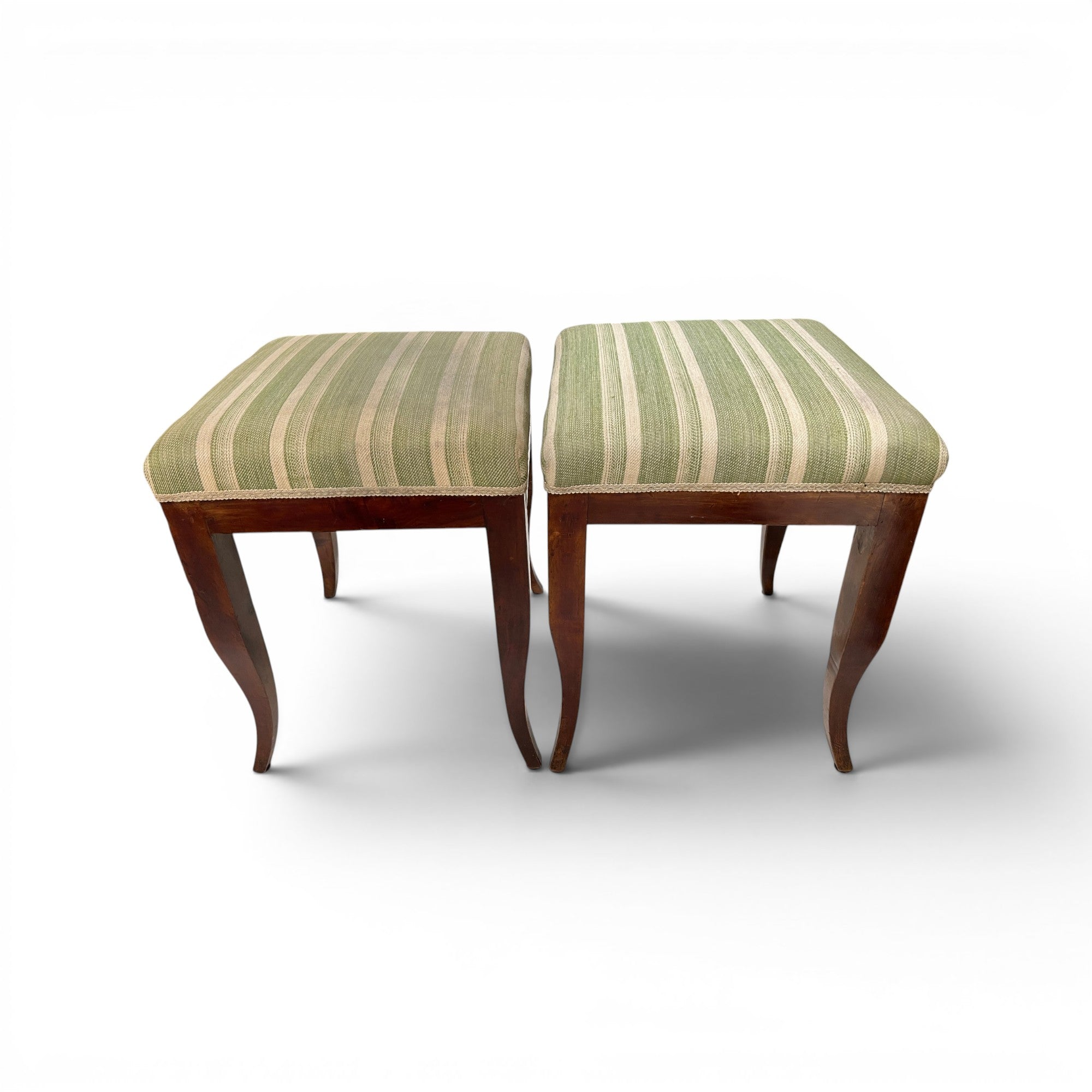 Early 19th Century French Pair of Walnut Directoire Stools