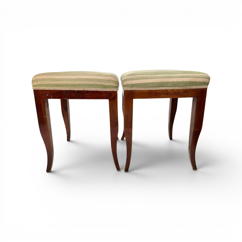 Early 19th Century French Pair of Walnut Directoire Stools