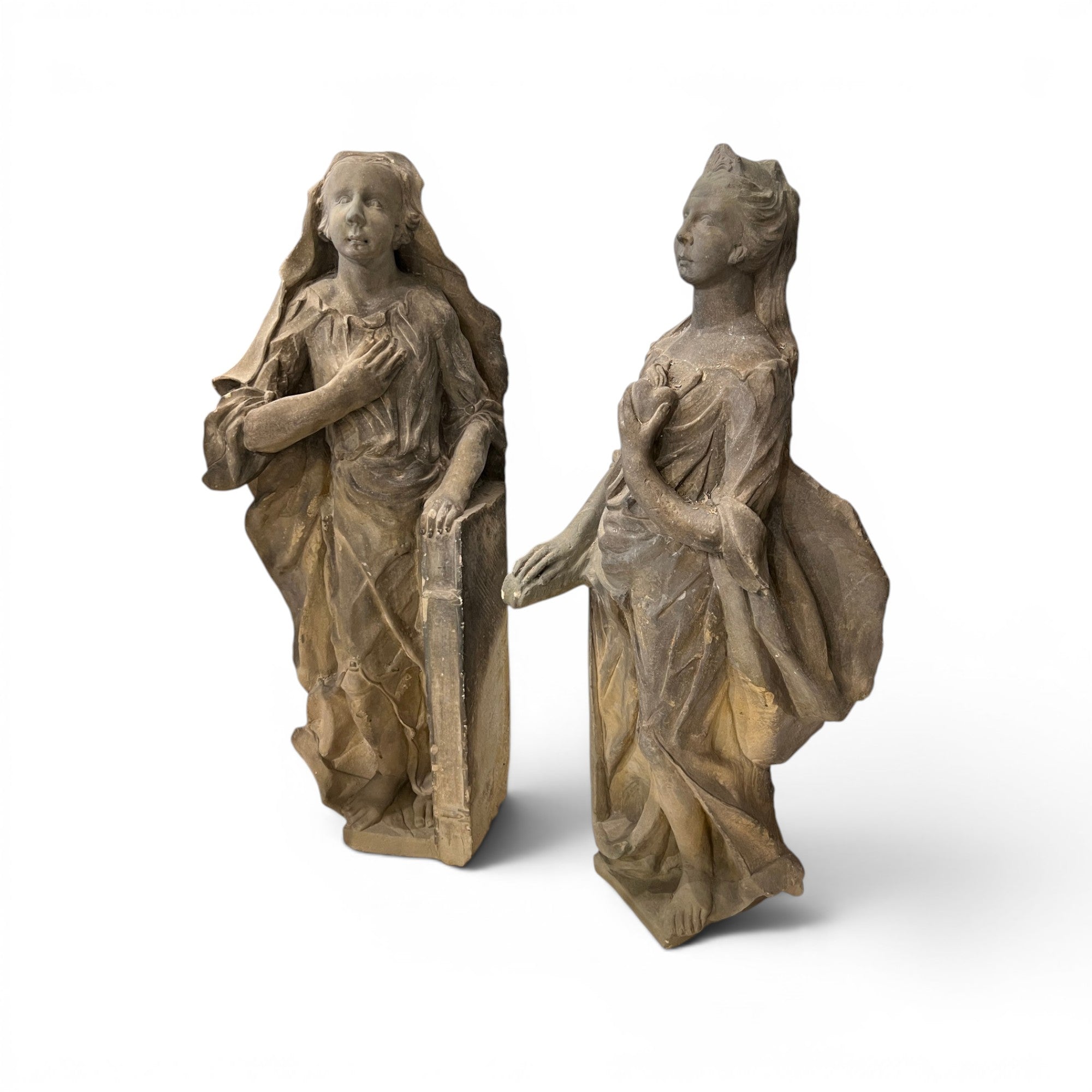 18th Century German Pair of Stone Statues