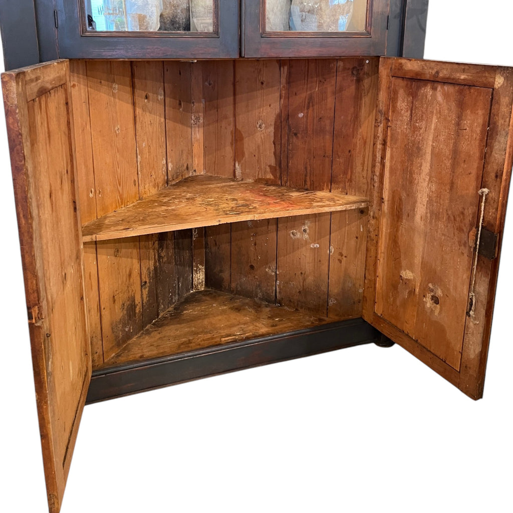 18th Century Italian Ebonized Corner Cabinet