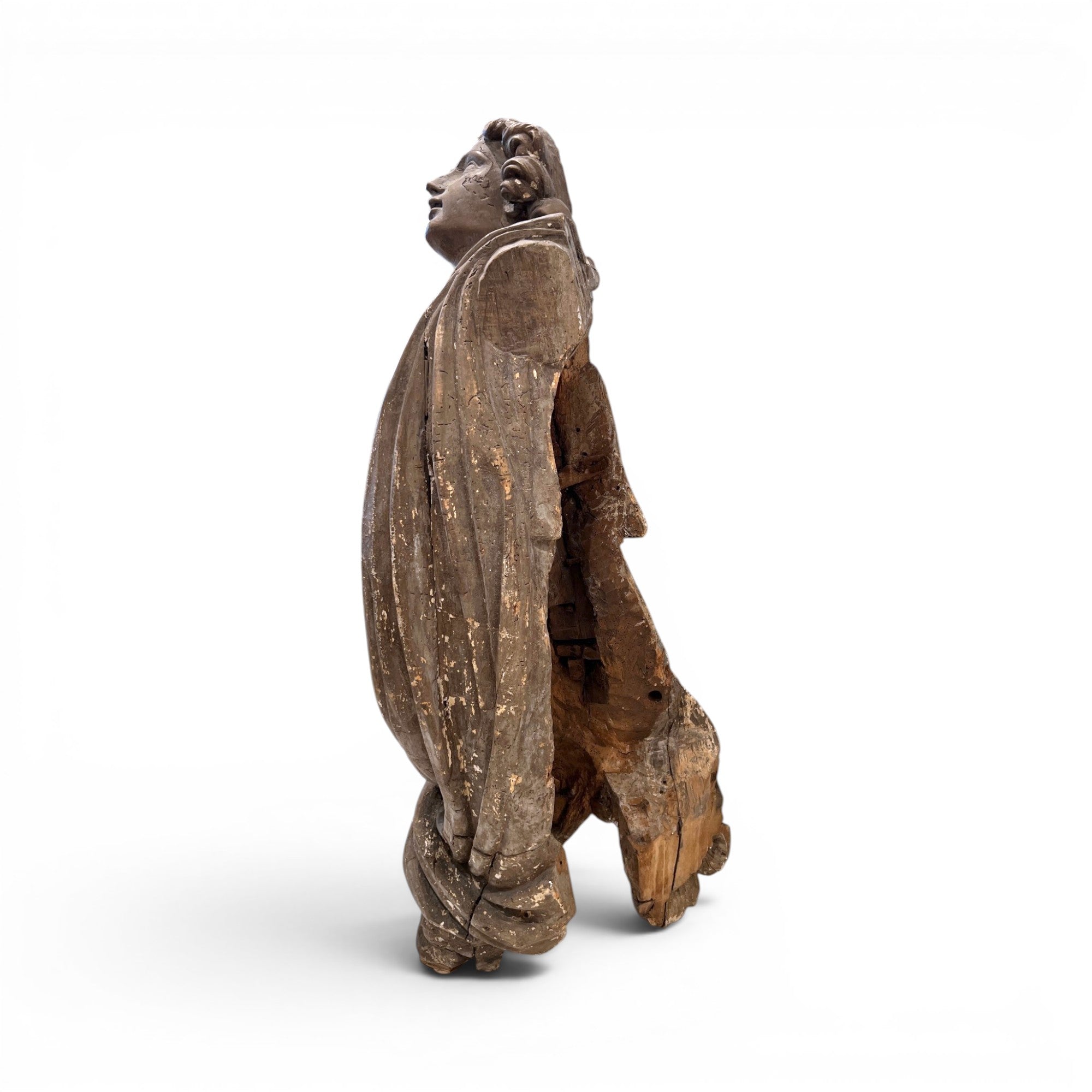 17th Century Belgian Linden Wood Statue of Mary Magdalene