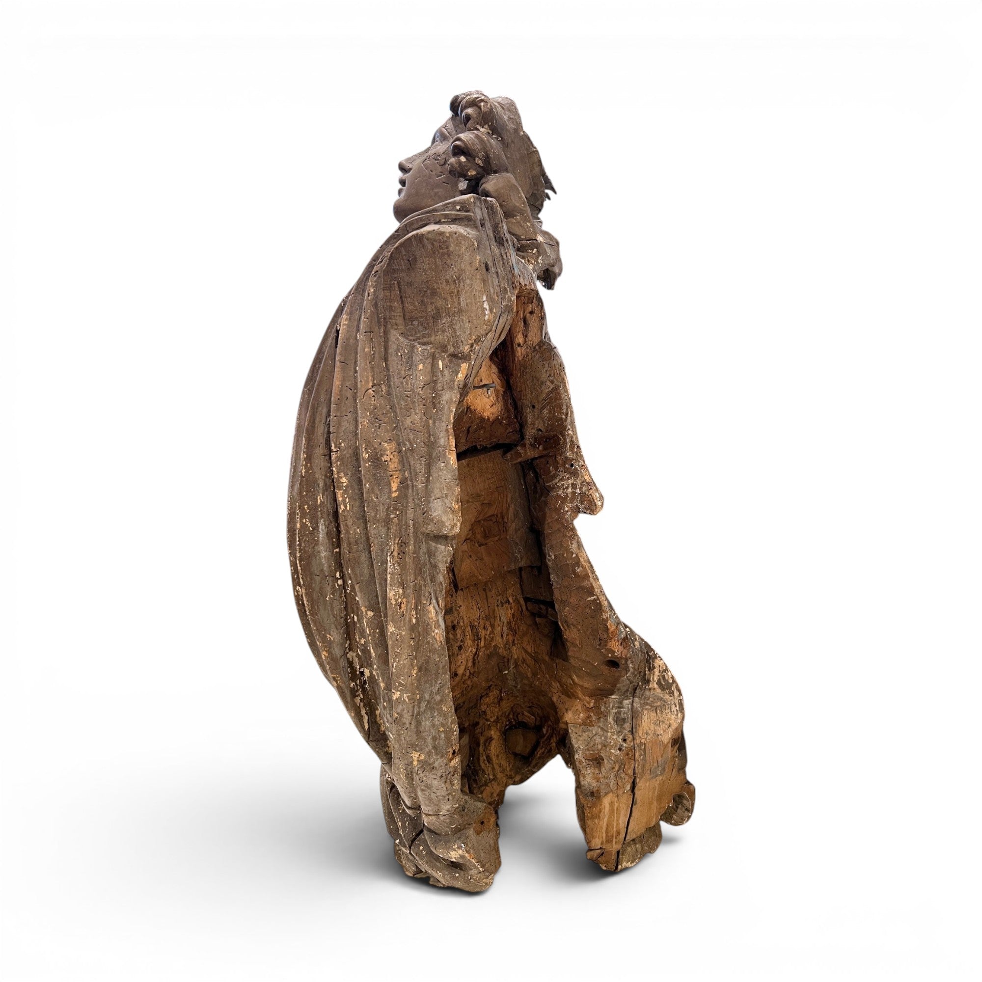 17th Century Belgian Linden Wood Statue of Mary Magdalene