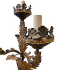 19th Century Pair of 3 Arm Italian Candelabras in Gilded Tole