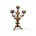 19th Century Pair of 3 Arm Italian Candelabras in Gilded Tole