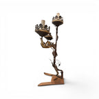 19th Century Pair of 3 Arm Italian Candelabras in Gilded Tole