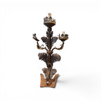 19th Century Pair of 3 Arm Italian Candelabras in Gilded Tole