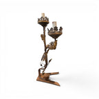 19th Century Pair of 3 Arm Italian Candelabras in Gilded Tole