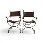 Early 20th Century Pair of Savonarola Chairs