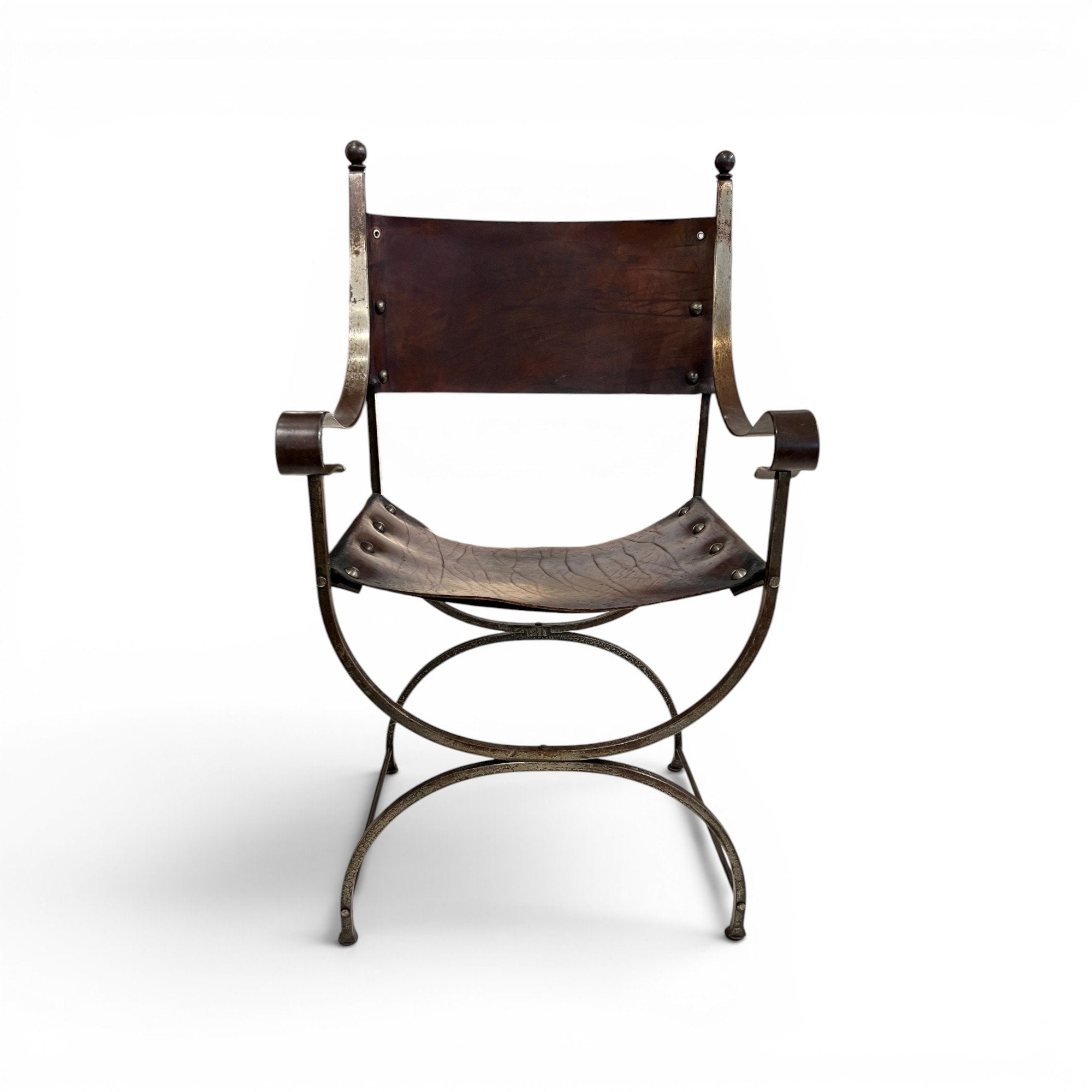Early 20th Century Pair of Savonarola Chairs