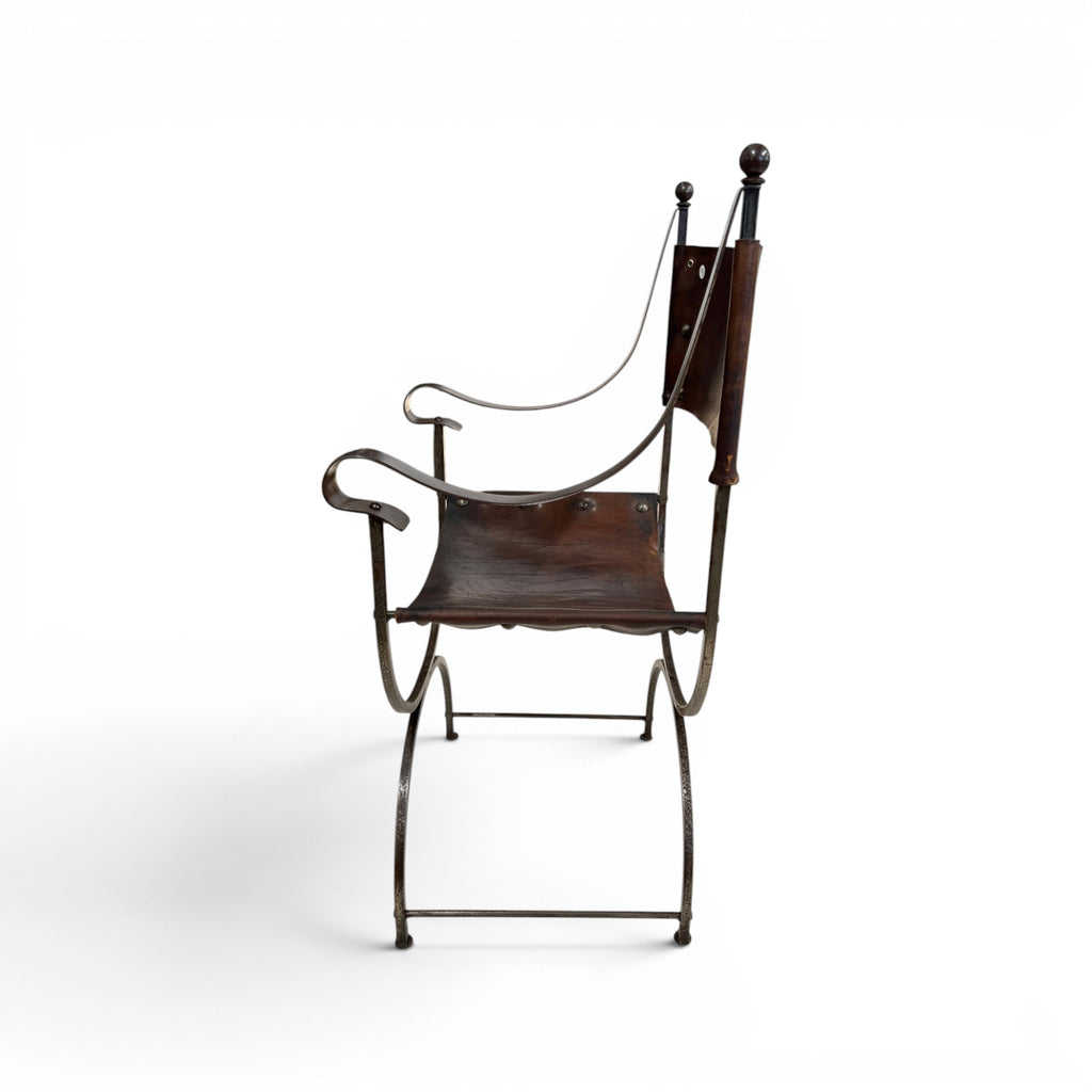 Early 20th Century Pair of Savonarola Chairs
