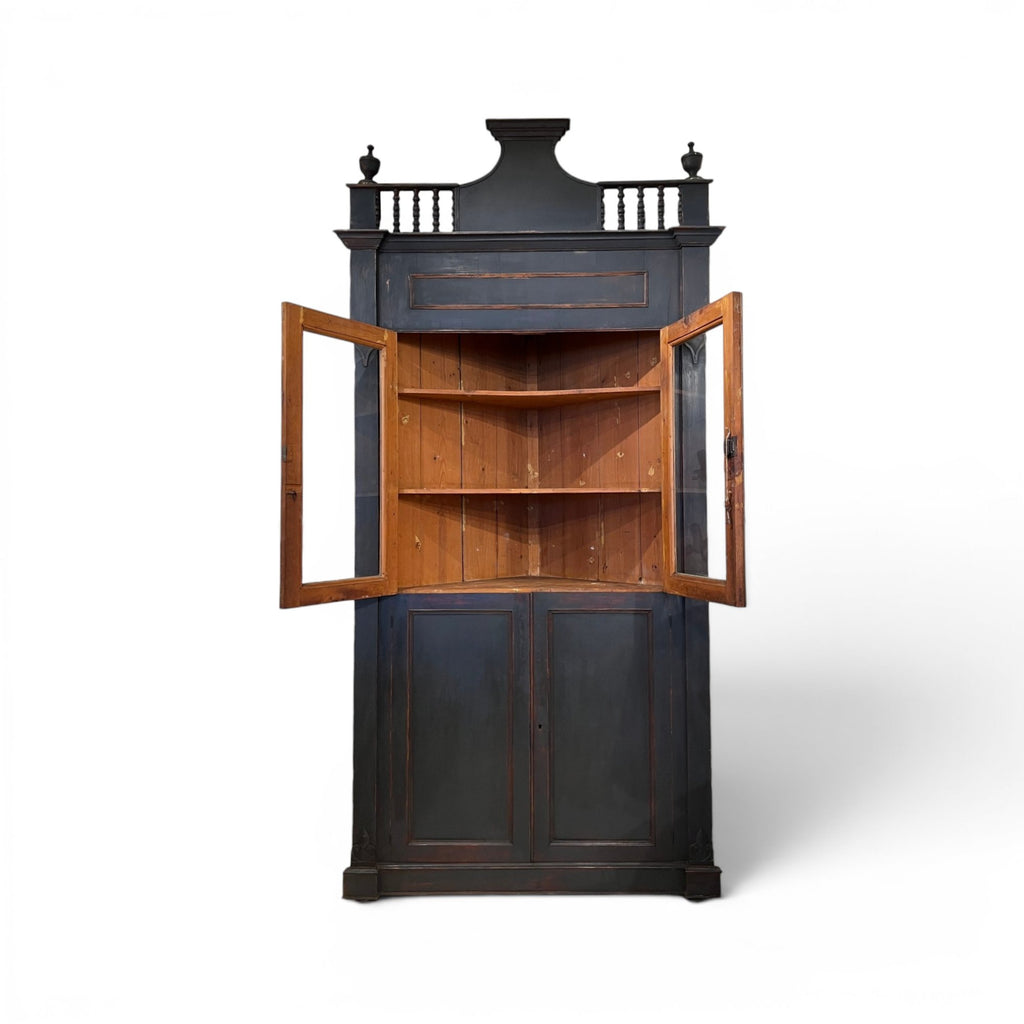 18th Century Italian Ebonized Corner Cabinet