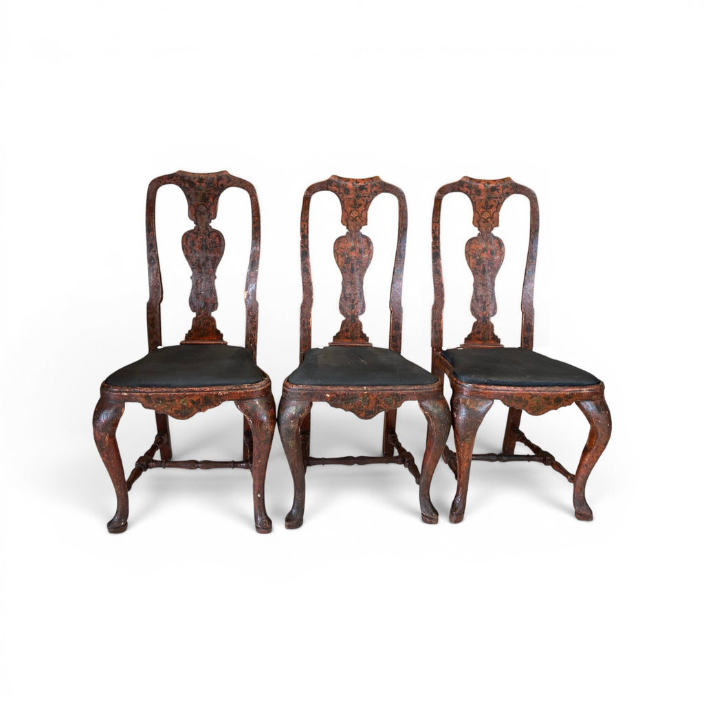 18th Century Rococo Set of 6 Painted Dining Chairs from Lucca