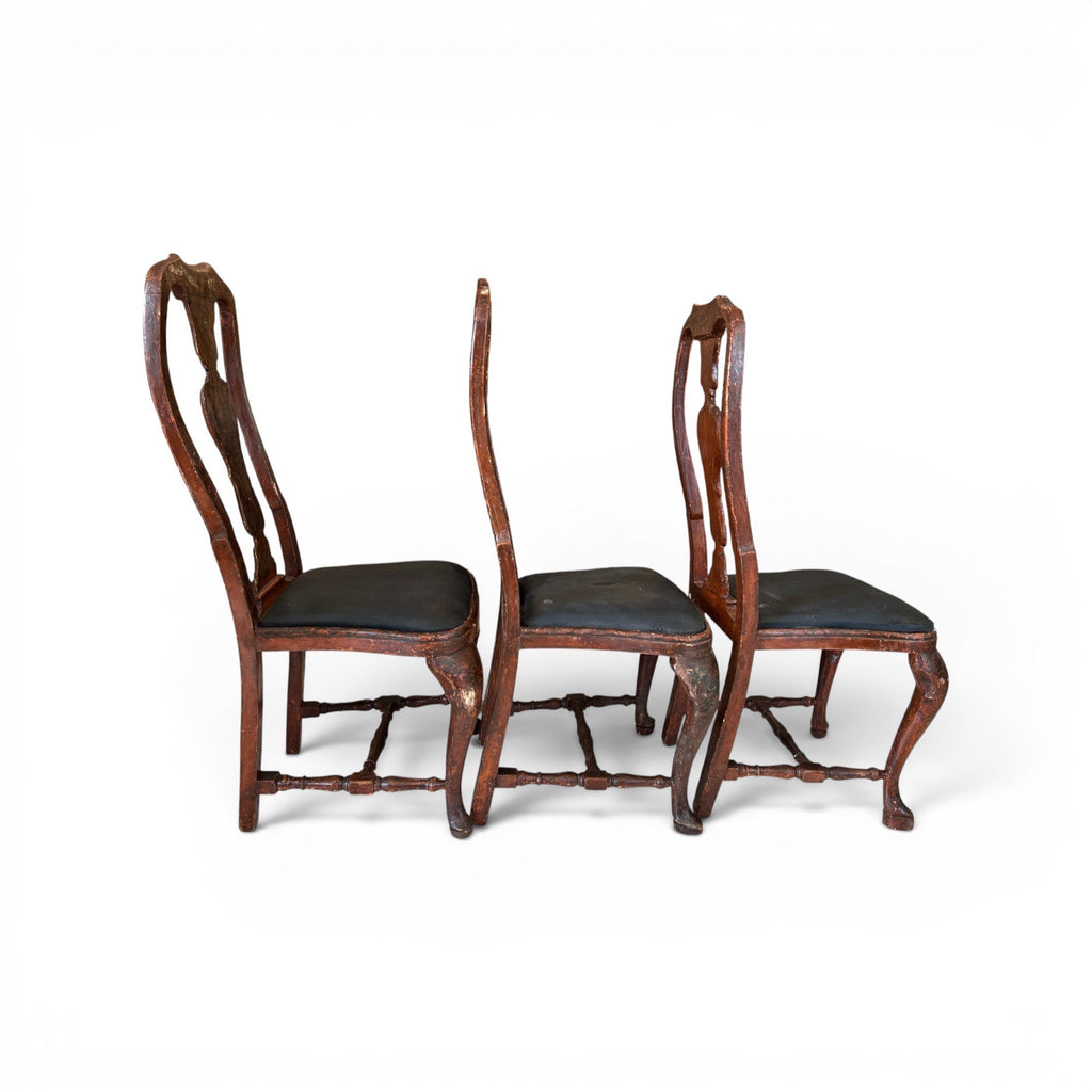 18th Century Rococo Set of 6 Painted Dining Chairs from Lucca