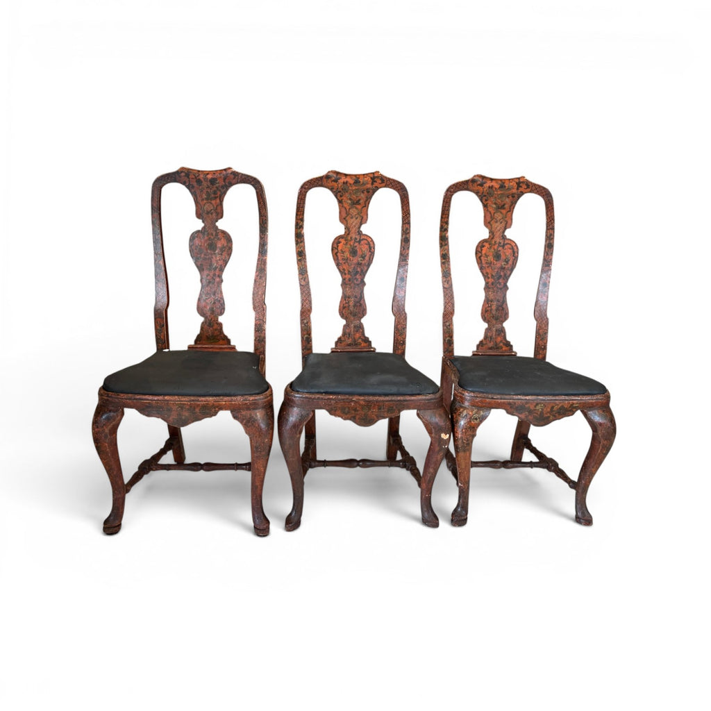 18th Century Rococo Set of 6 Painted Dining Chairs from Lucca